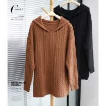 Ku Yin afternoon black tea ~ strength commuter exquisite twisted heavy cashmere hoodie soft cashmere