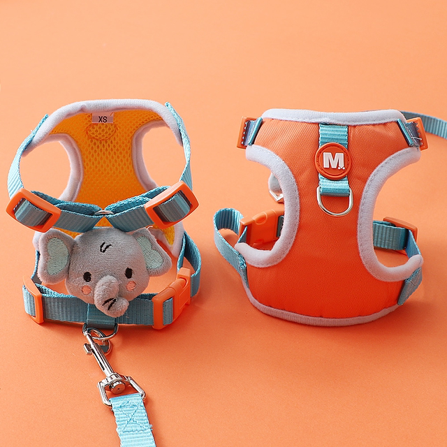 Cat traction rope to prevent cats from breaking away, special traction vest for cats to go out, adjustable pet puppy cat walking rope