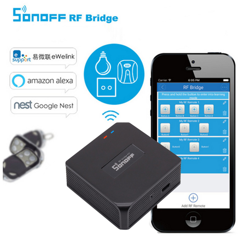 eWeLink SONOFF RF Bridge Gateway wifi to 433 remote control Intelligent security remote switch