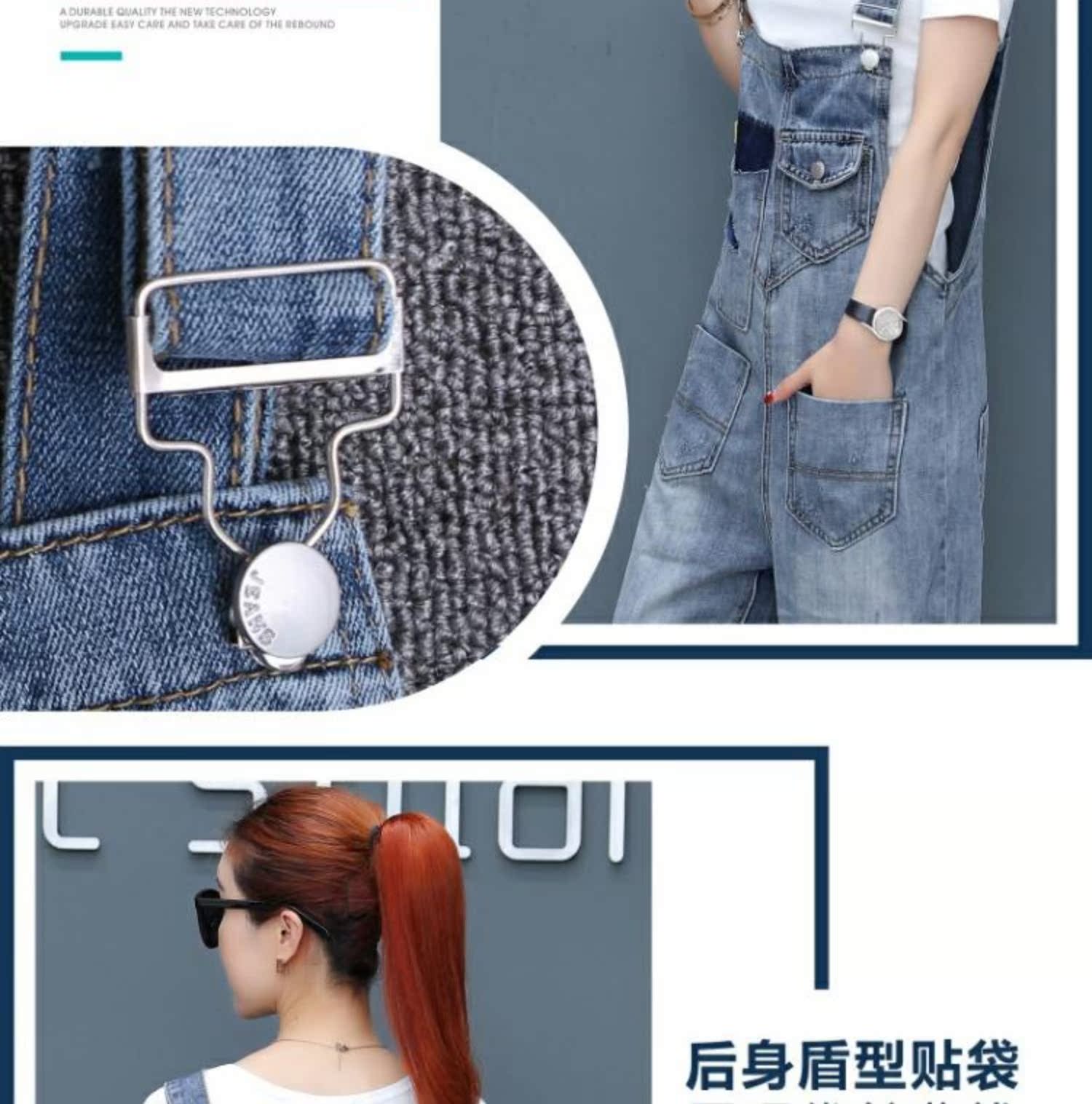Mùa hè 2019 quần mới của phụ nữ quần jeans Phiên bản Hàn Quốc của quần yếm đã mỏng mỏng thẳng ống rộng quần phù hợp với thủy triều - Quần jean quần áo nữ