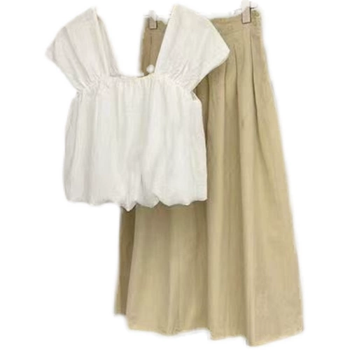 Комплект, летняя юбка, футболка без рукавов для отдыха, в западном стиле