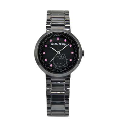 HELLO kitty Katie cat high precision ceramic crystal drill wrist watch black powder drill 37mm