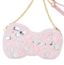 Hello Kitty 40 Anniversary Shining Jewel Satin Ribbon Series Bow Tie Styling Plush Sloping Backpack
