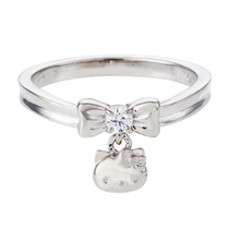 Hello Kitty×white clover Limited Edition Hello Kitty Bow Ring Fashion Silver