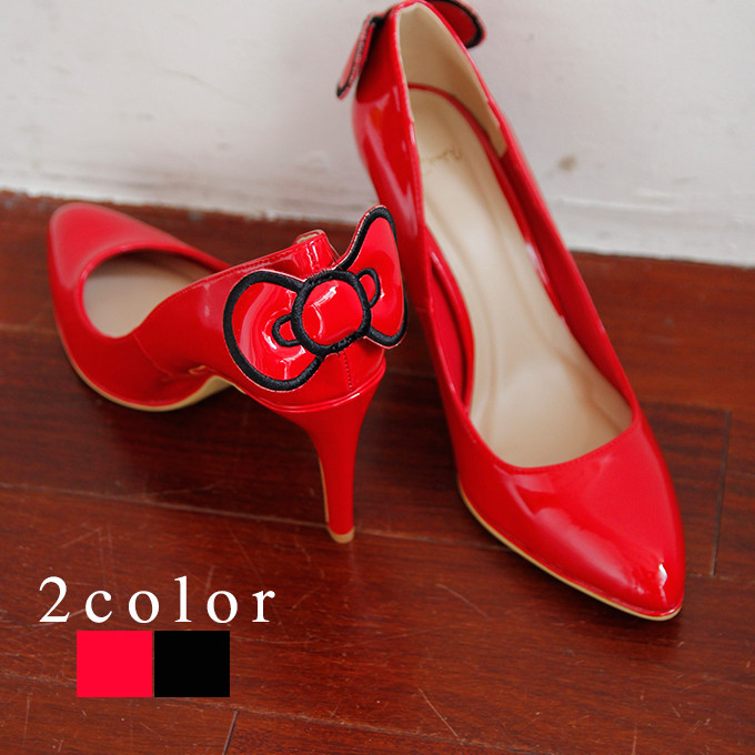 ninamew X Hello kitty joint qualified after butterfly knot high heel shoe 2 colors