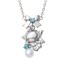 Little Twin Stars×white clover Limited Edition KIKI Sterling Silver Necklace Blue