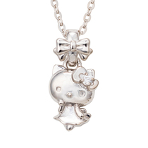 Hello Kitty×white clover Limited Edition Hello Kitty Bow Necklace Fashion Silver