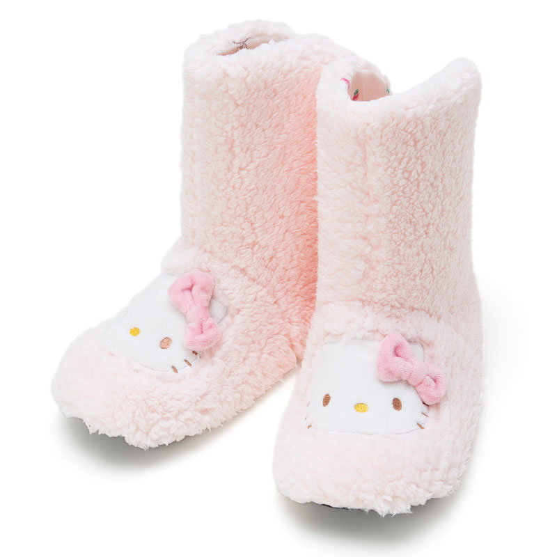 HELLO KITTY Cute Bow Tie Big Face Cat Ear Plush Warm Boots