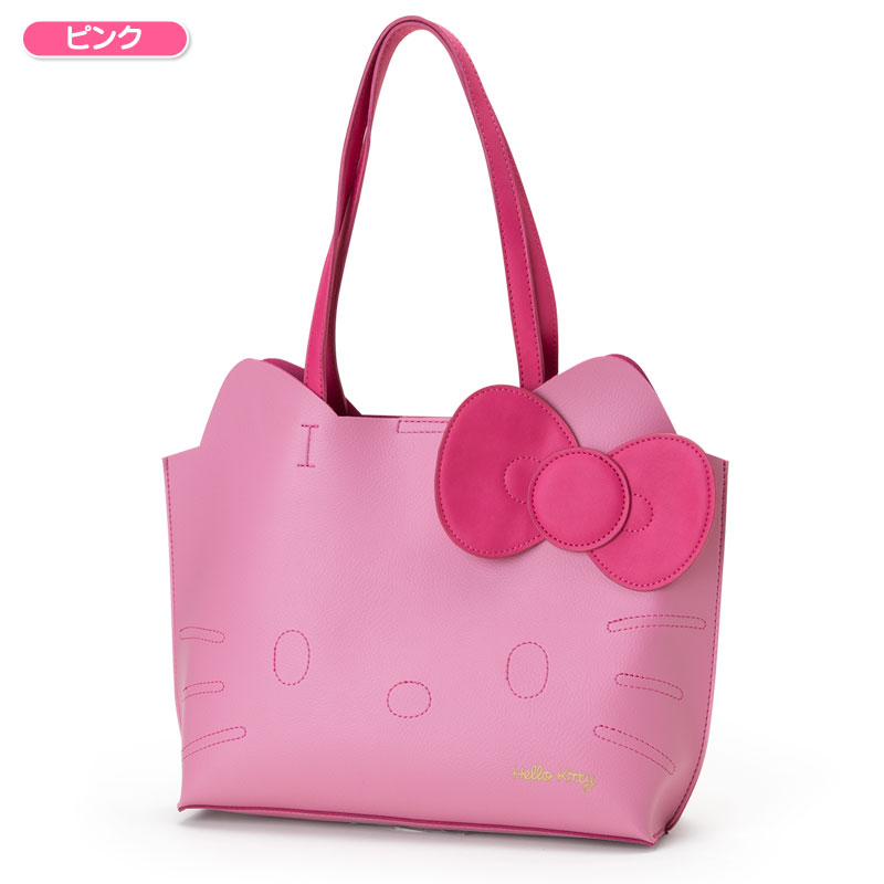 Hello Kitty cute big face shape bow handbag pink