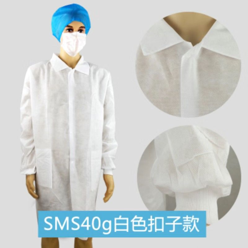 一次性无纺布隔离衣工作服蓝大褂蓝色实验参观服防尘防护厂家直卖