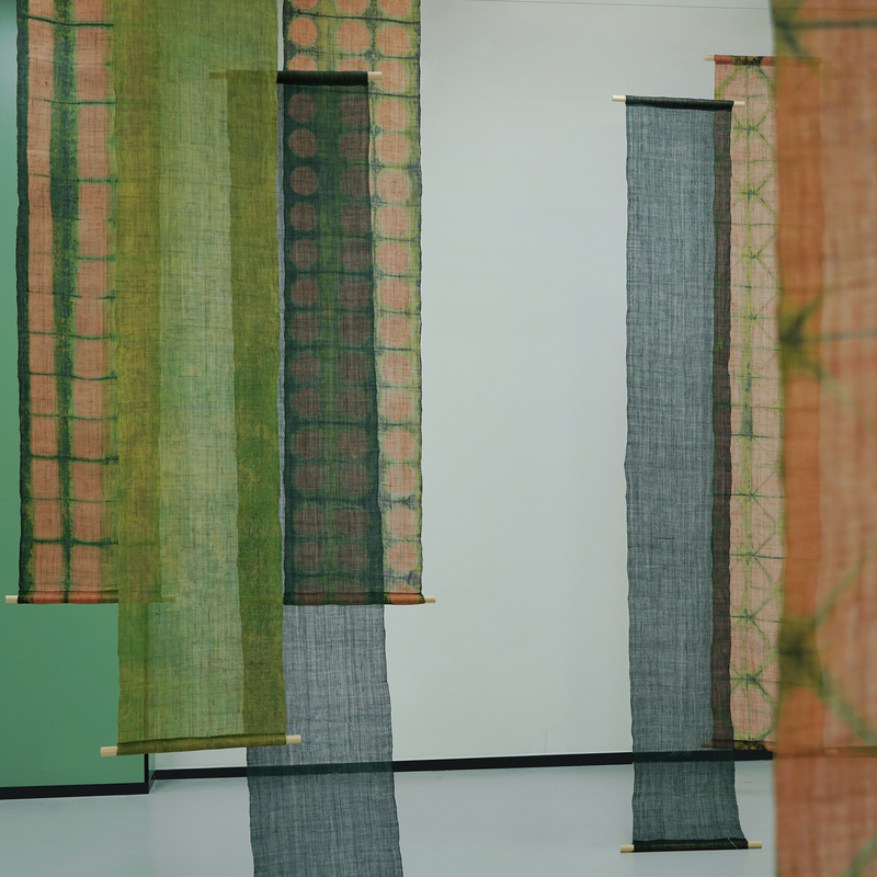 Handmade Ramie Tie-Dye Plant-Dyed Japanese-Style Minimalist Artistic Curtain for Privacy and Feng Shui Partitioning in Guesthouses