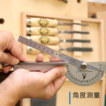 Japans SHINWA Penguin brand matt multifunctional protractor protractor line drawing ruler angle measuring instrument