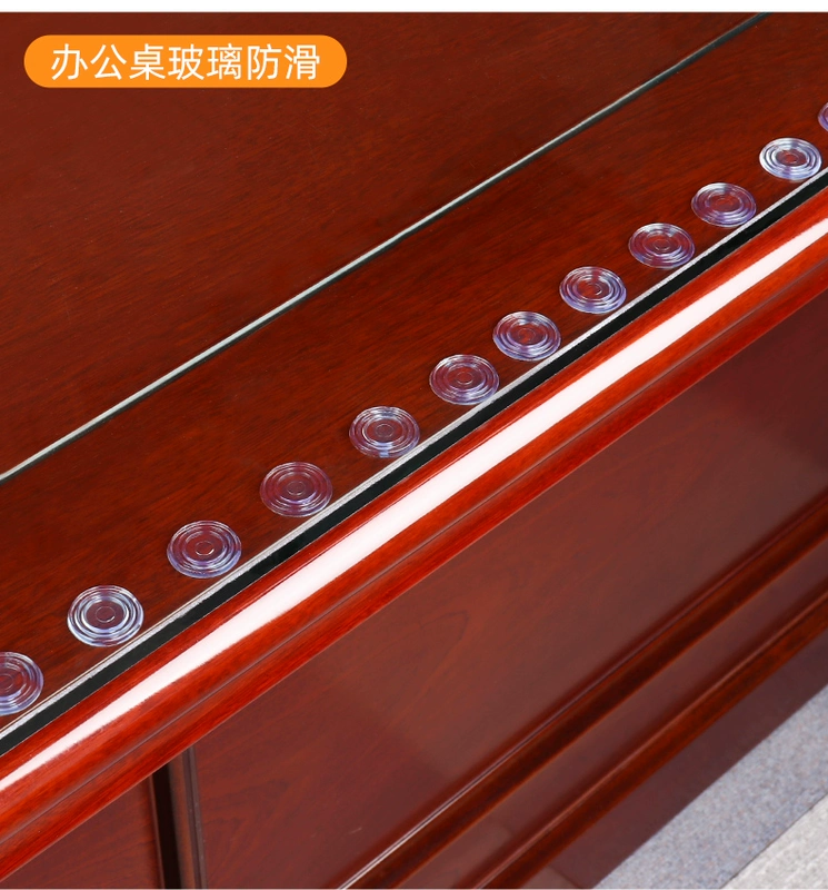bàn kính trong suốt đứng bàn ăn gỗ gụ và miếng đệm chống trượt nội thất bảo đảm silica kính đệm