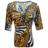越野营 Jitba Dance Top For Women Leopard Print Средние рукавицы танцевальная одежда нового стиля набор одежды Square Dance Performance Clothing