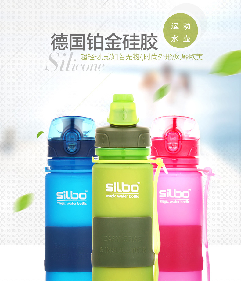 Collapsible Water Bottle Travel Portable Outdoor Sports Cup Silicone Kettle