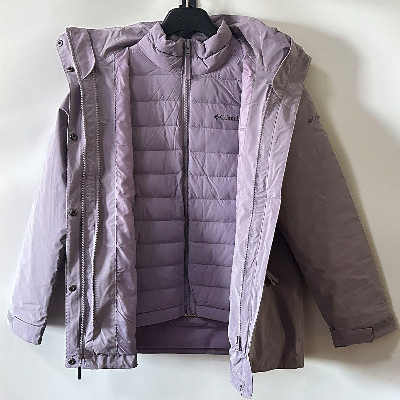 Columbia down Jacket Women's 25 Autumn/Winter New 700 Fill Power Gold Dot Thermal 3-in-1 Jacket Xr7355