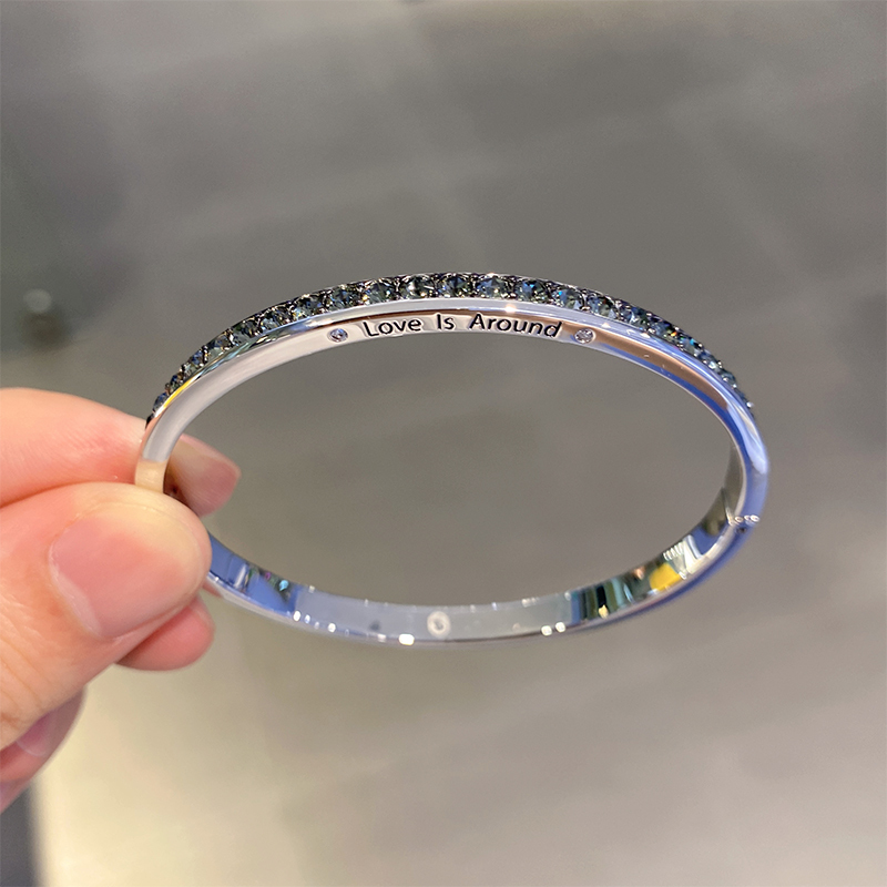 Swarovski Love Is Around Rose Gold and Black Couple Bracelets for Men and Women as Gifts Swarovski Love Is Around Rose Gold and Black Couple Bracelets for Men and Women as Gifts