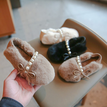 Children's velvet cotton shoes, furry shoes, beanie shoes for girls