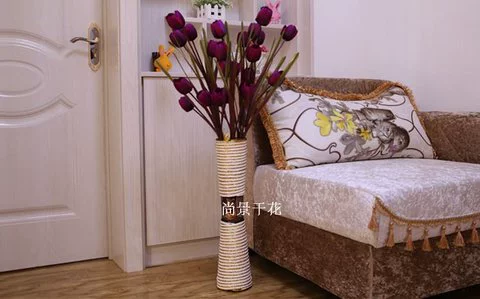 Mô phỏng hoa tulip giả nụ hoa phòng khách sàn trang trí hoa trang trí hoa nhựa khô hoa cao - Hoa nhân tạo / Cây / Trái cây