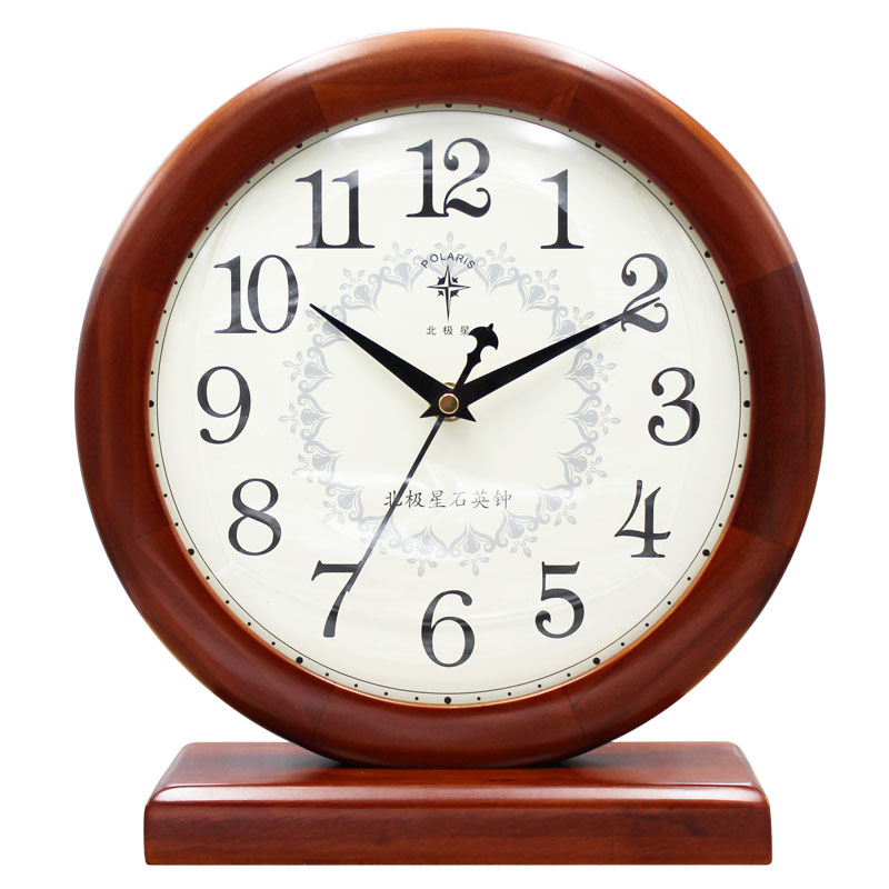Polaris solid wood clock living room European silent clock American retro large bedroom clock clock ornaments