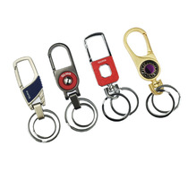 New high-end men and women waist buckle creative car keychain high-end keychain double ring key ring