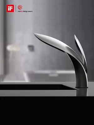 Moshi washbasin faucet Hot and cold powder room Black faucet Washbasin basin Washbasin washbasin Household