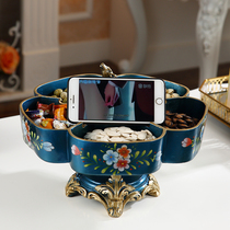 European creative new six-grid rotating dried fruit plate home living room coffee table nut candy storage decorations