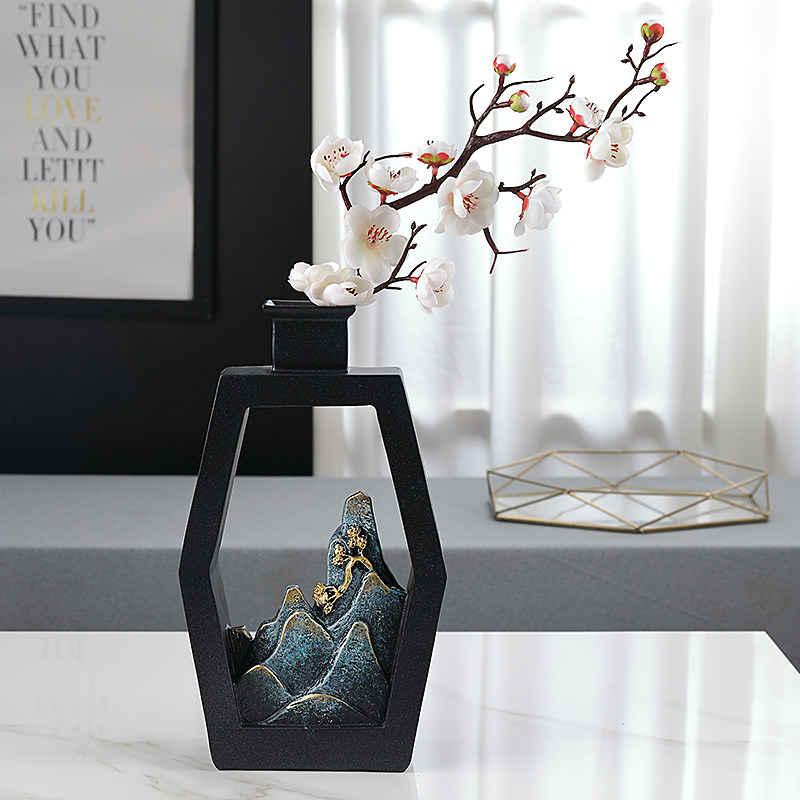 New Chinese modern minimalist light and luxurious vase Home TV cabinet Hyun Guan Dinner Table Office Fake Flower Flower Arrangement Pendulum