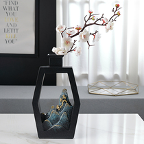 New Chinese modern minimalist light and luxurious vase Home TV cabinet Hyun Guan Dinner Table Office Fake Flower Flower Arrangement Pendulum