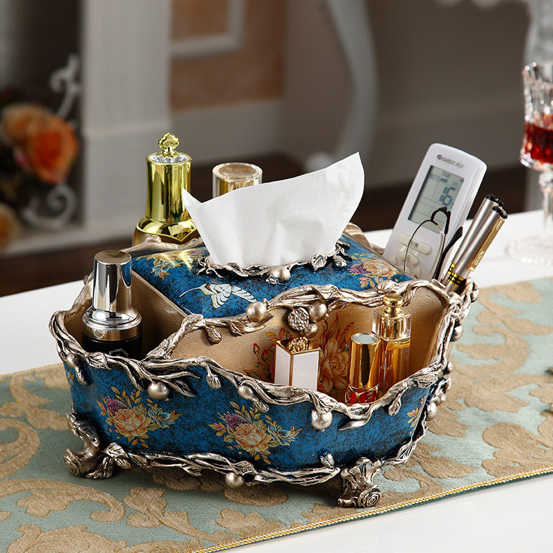 European new creative multi-function tissue box Home home living room coffee table removable toilet paper remote control storage decoration