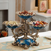High-end creative three-leaf dried fruit plate European living room coffee table candy dried fruit nuts storage decorations on sale