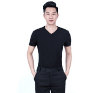 男舞蹈服拉丁舞广场舞摩登舞国标舞交谊舞服上衣练功服跳舞服短袖