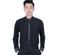 男新款拉丁舞练功上衣广场舞服装拉丁舞国标舞摩登舞交谊舞上衣