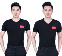 Mens dance suit Latin dance Modern dance Square dance Ballroom dance National standard dance practice suit Dance suit Dance suit Short-sleeved shirt