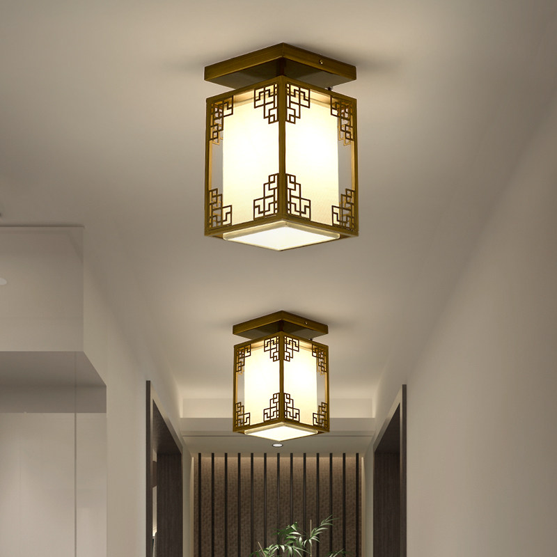 New Chinese ceiling lamp balcony avenue lamp porch square LED lamp round modern bedroom lamp hallway lamp