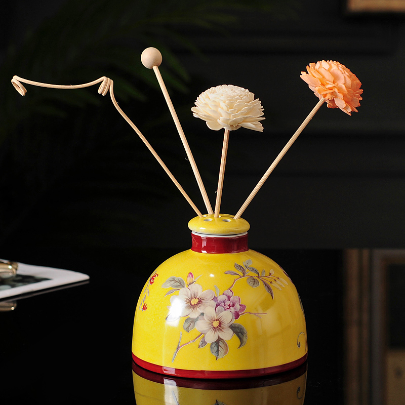 American light and luxurious ceramic home without fire incense Bottle interior decoration fragrant lavender empty bottle hem Toilet Rattan-Incense Stove-Taobao