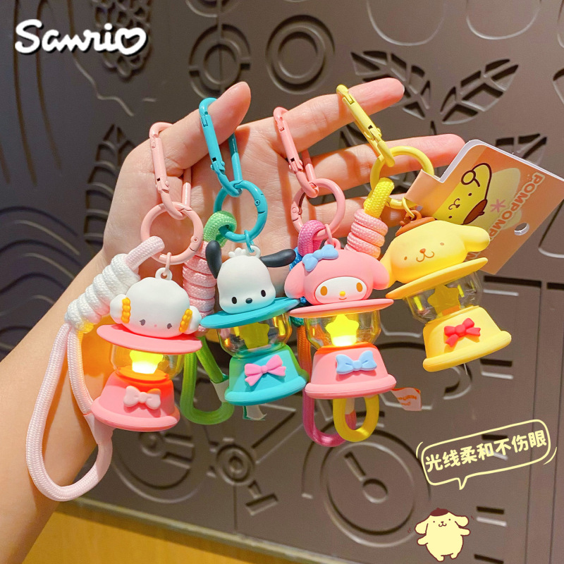 Authentic Sanrio Luminous Night Light Keychain 2026 New High-End Bag Pendant Small Doll