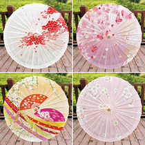 (Cherry Blossom) Ancient style oil paper umbrella rain sunscreen female practical retro dance traditional pure handmade props Hanfu umbrella