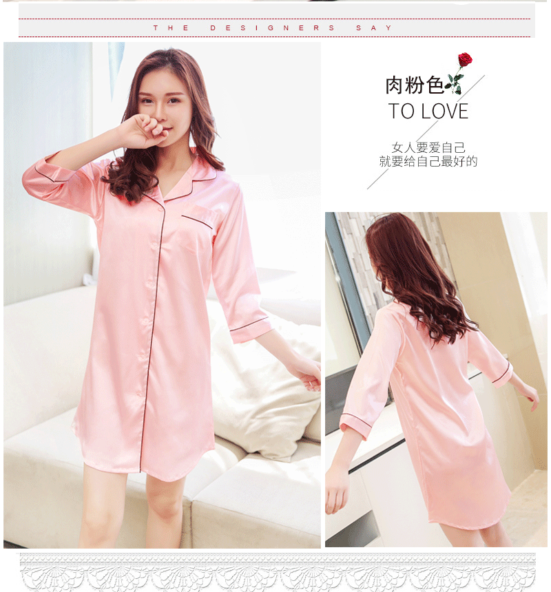 Bộ đồ ngủ nữ mùa xuân và mùa thu băng lụa đêm váy dài tay áo ngủ váy ngủ gợi cảm quyến rũ váy lụa phục vụ mùa hè váy thu đông đẹp