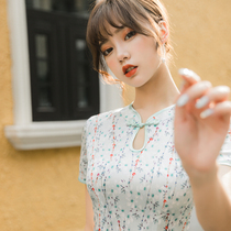 Qipao Summer improves high-end Chinese Wind Power China Old Shanghai True Silk Long Style Elegant Everyday Fashion Mulberry Silk