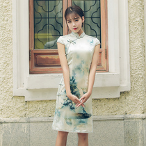 True silk qipao 2022 new young girl with improved mulberry silk temperament high-end sexy pure desire to be retro