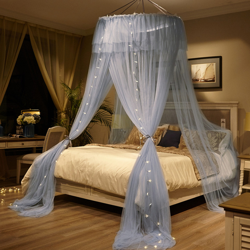 Dome mosquito net ceiling hanging floor princess wind bed mantle round free installation round bed tent 1 8m double thickening