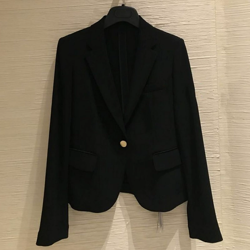 Chính hãng anh trai mới quầy quần áo phụ nữ 2021 mùa thu mới mỏng màu đen chuyên nghiệp áo khoác nhỏ phù hợp với phụ nữ - Business Suit