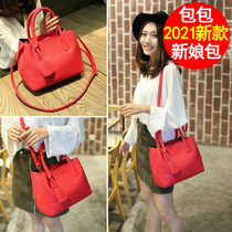Red bag female 2021 new crossbody bag wedding handbag wedding bag bridal bag large capacity wedding bag