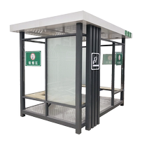 Jiangsu Nantong custom-made public smoking booth steel structure sentry box smoking room rest pavilion mobile smoking area outdoor