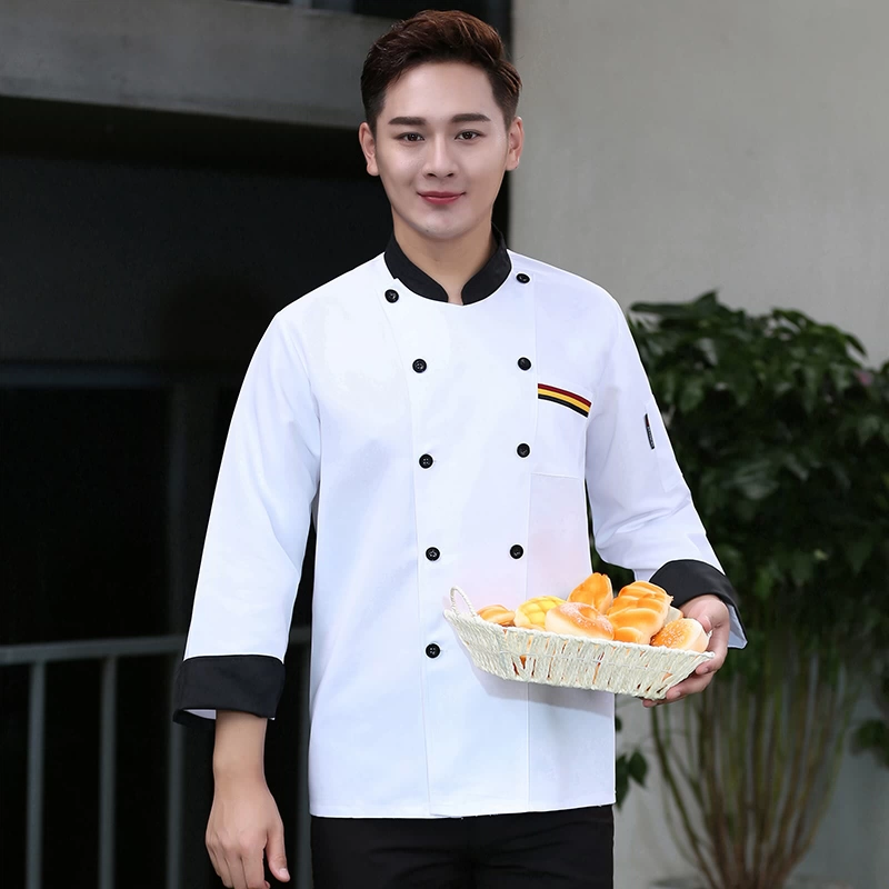 đồng phục bếp nhà hàng [Giao hàng trong ngày] Quần yếm đầu bếp nam ngắn tay mùa hè quần áo bếp nữ dài tay thoáng khí sau khi ăn quần áo nhà bếp quần bếp