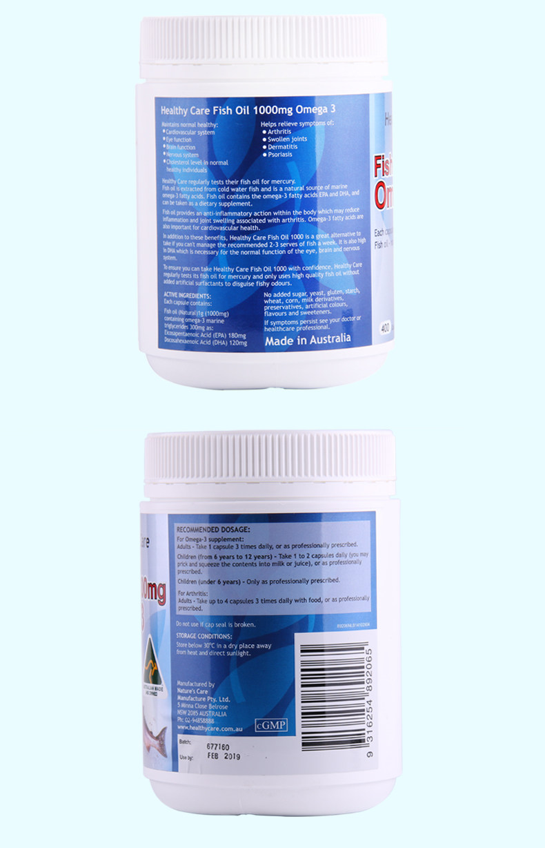 Các sản phẩm y tế của Úc Nhập khẩu Chăm sóc sức khỏe Dầu cá biển sâu 1000mg 400 viên nang Nhập khẩu trực tiếp - Thức ăn bổ sung dinh dưỡng thuc pham chuc nang