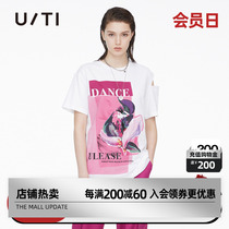 Uti Fashion Summer New Short Small Sleeve Shoulder T-shirt White Design Sense Cotton Cotton Woman