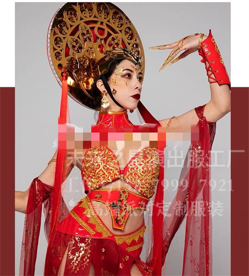 China's Wind Dancing Lady's Lunar New Year Bar Gogo to Serve Yuanxiao Lantern Cross-year Dunhuang Dance Ds Costume Performance Suit