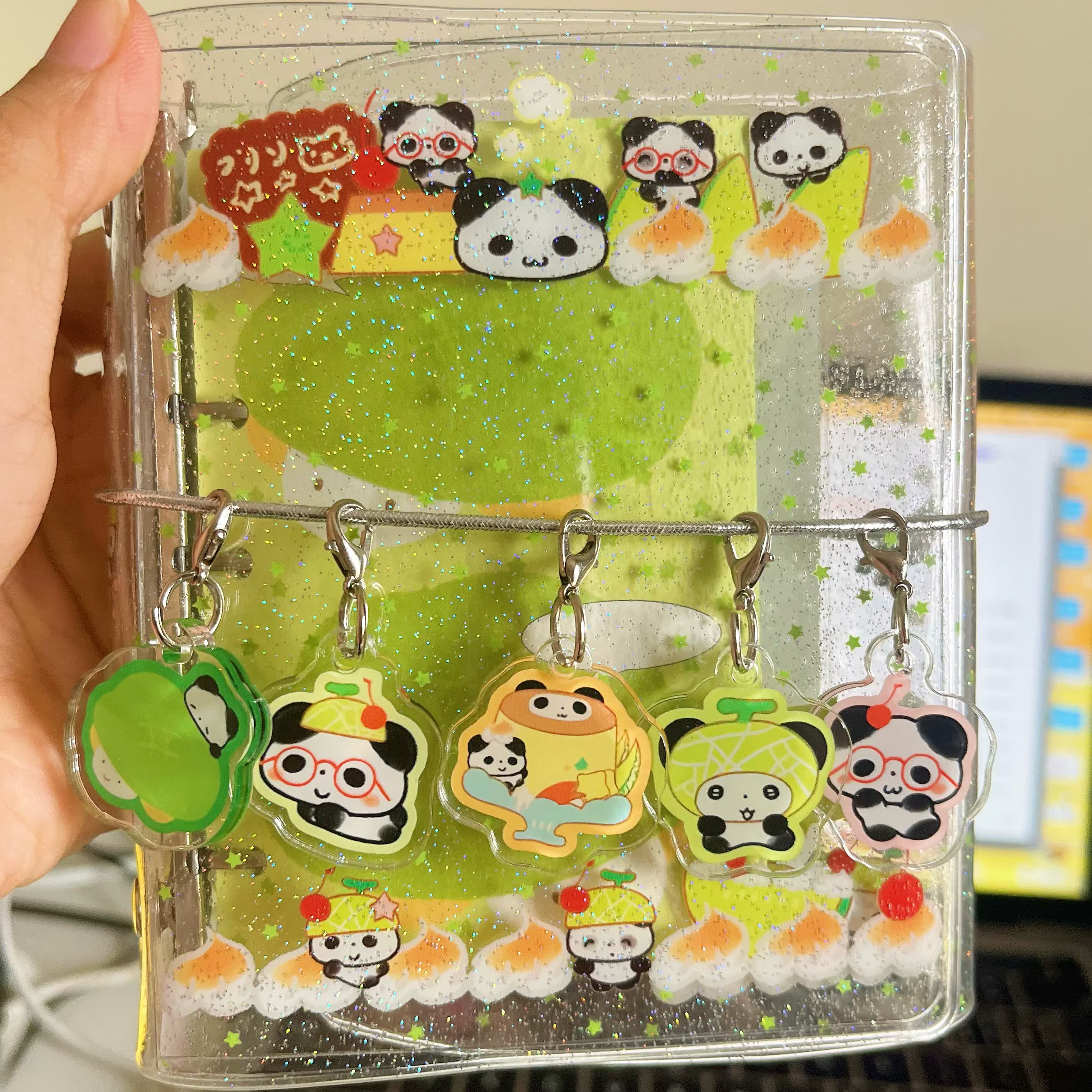 塩ソーダ】レッサーパンダメロン ミニチャーム／手帳デコレーション用